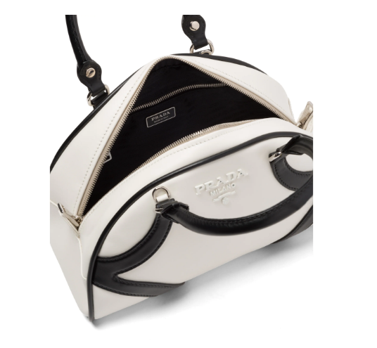 Superb Bauletto Prada bowing bag Silvery Khaki Leather Cloth ref.944711 -  Joli Closet